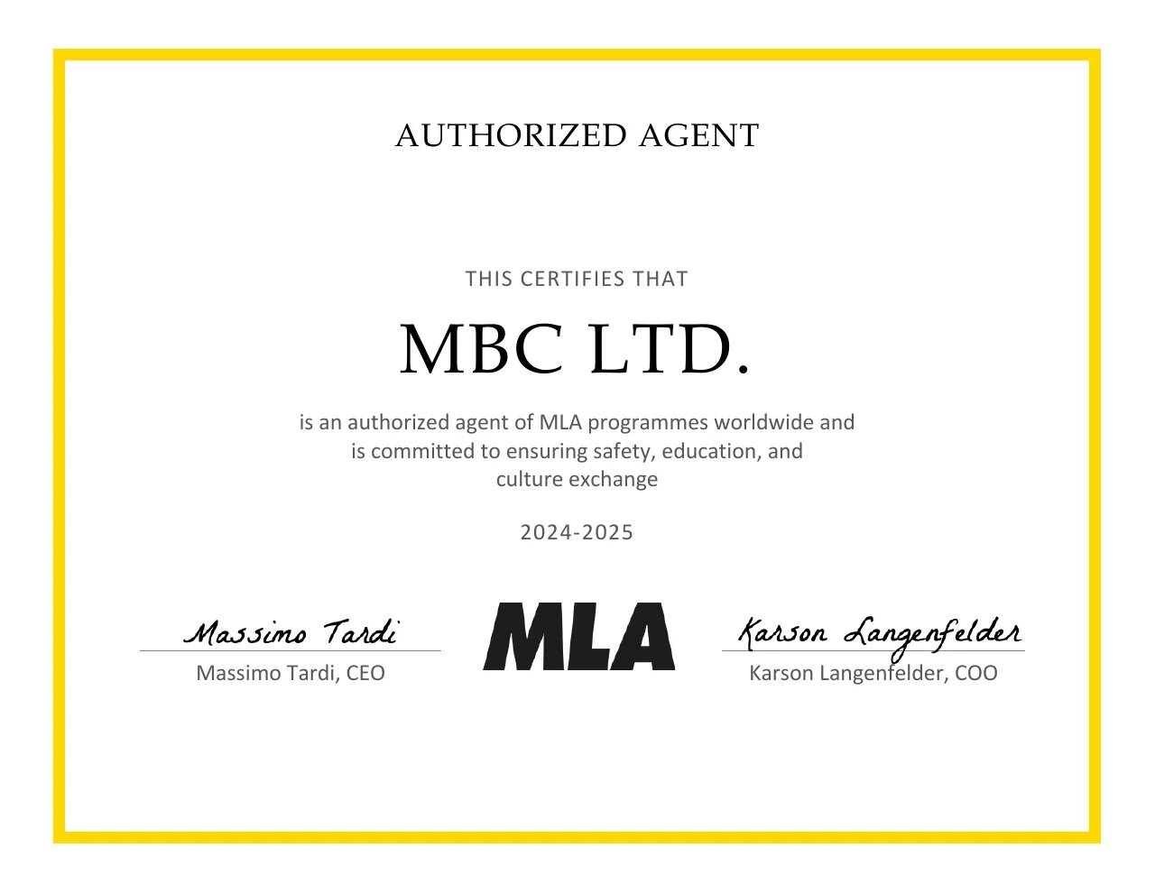 MLA — Move Language Ahead (Сертификат 2024–2025)