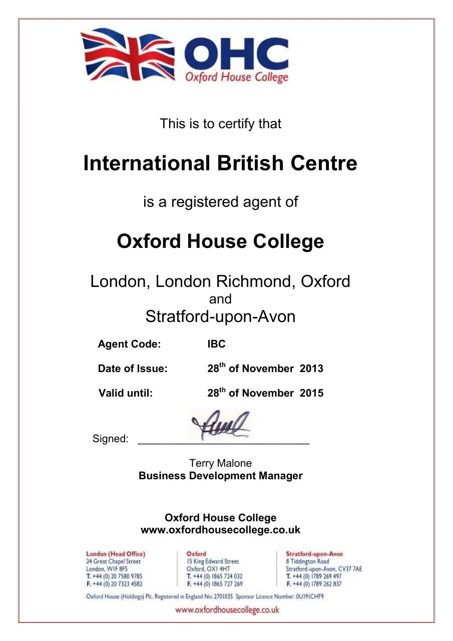 Oxford House College